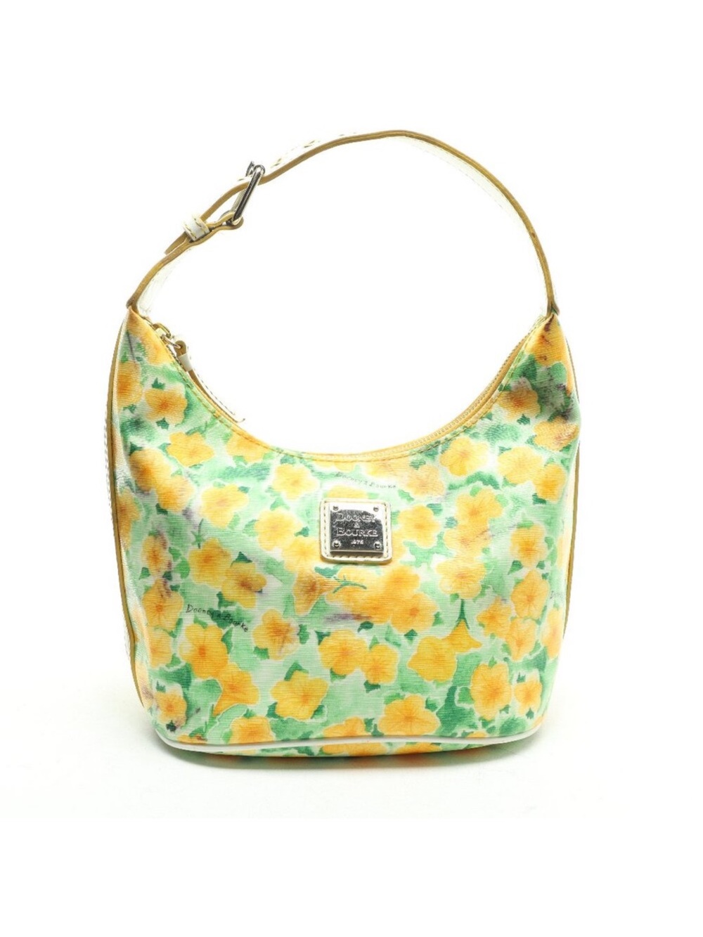Dooney & Bourke Yellow and Green Floral Shoulder Bag